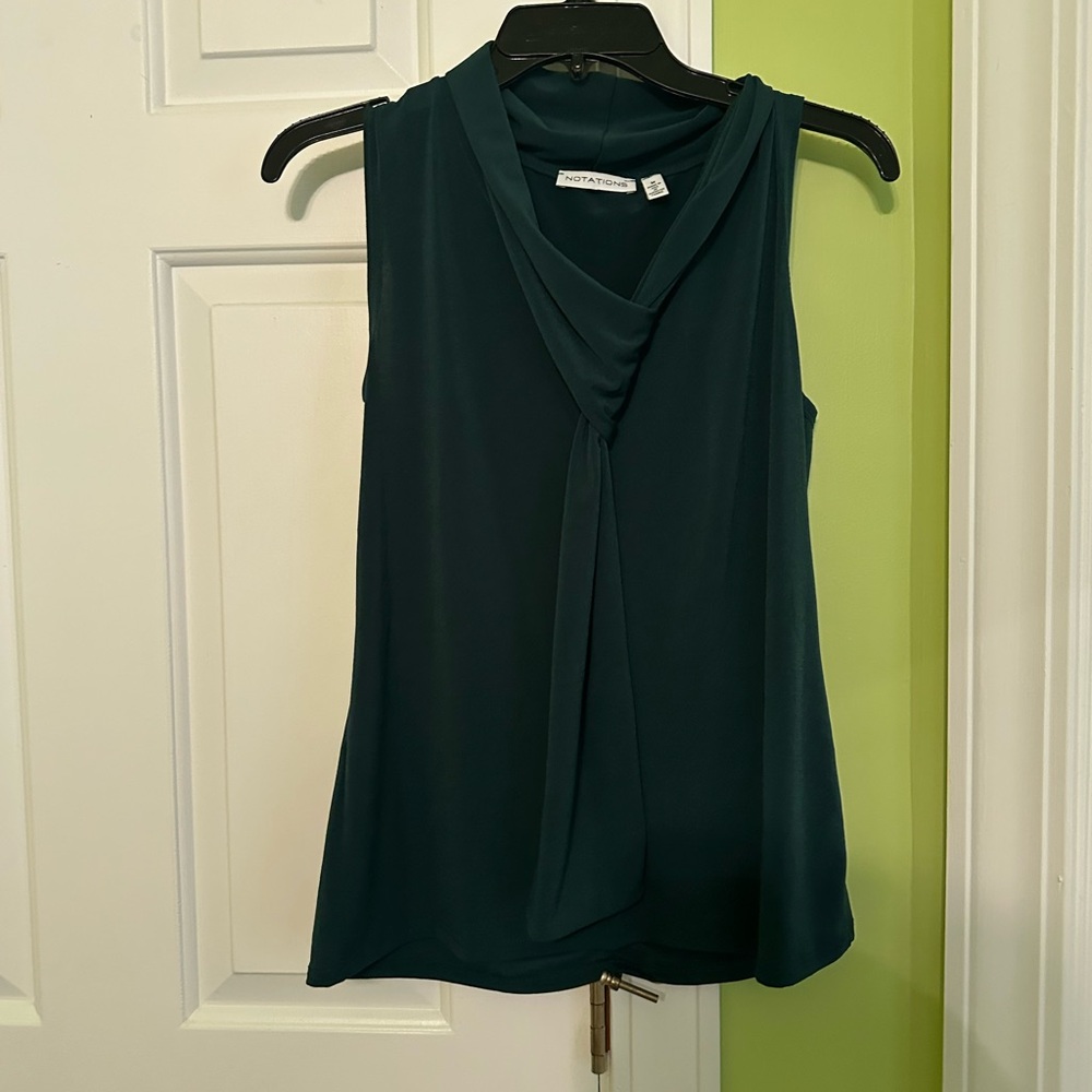 Notations Tie Front Sleeveless Blouse Size Medium